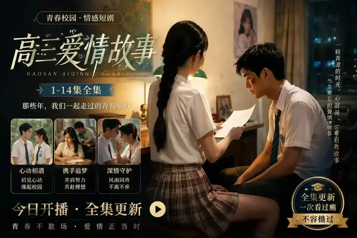 《B中爱情故事》未删减完整版-AI校园短剧高三爱情故事-4KHDR高清观看-百度网盘资源下载